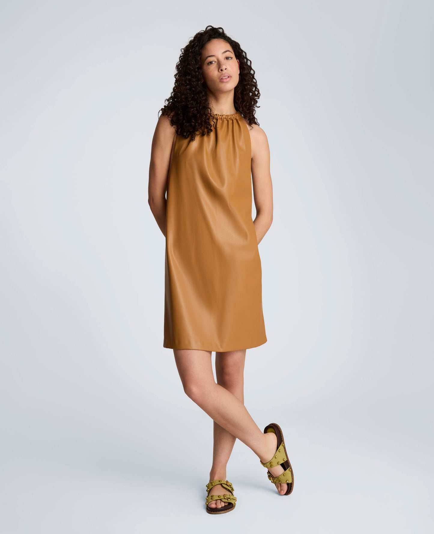 Gathered Halter Neck Mini Dress