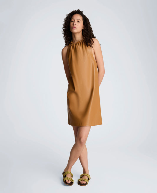 Gathered Halter Neck Mini Dress