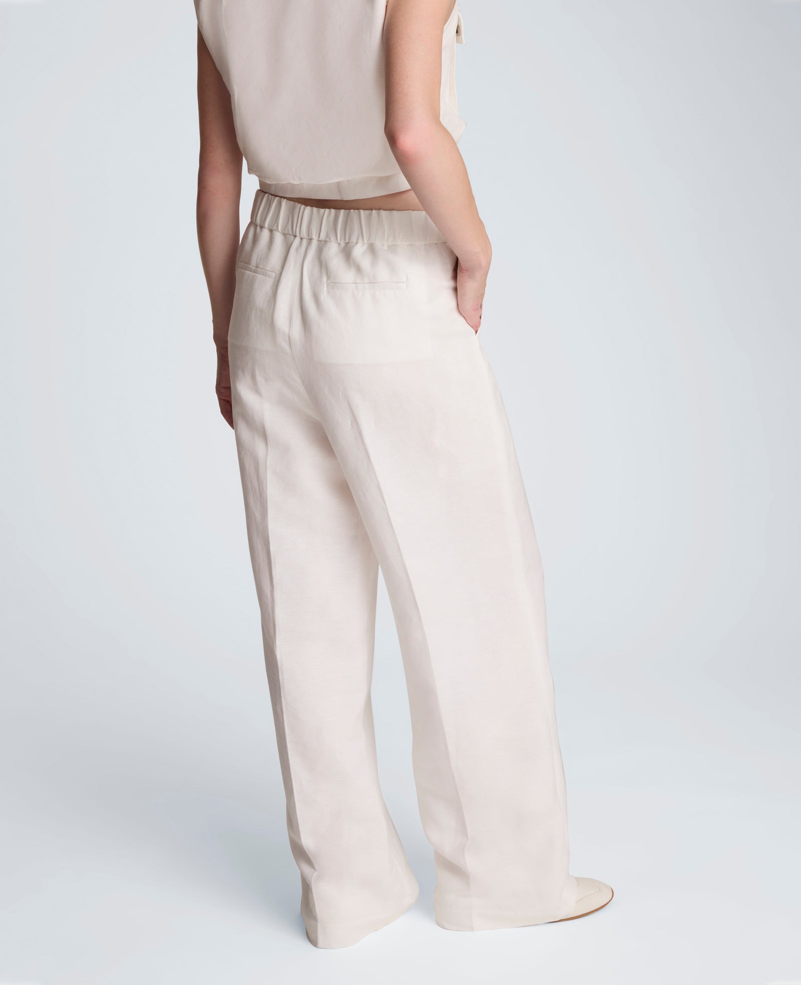 Pull On Wide Leg Linen Pant