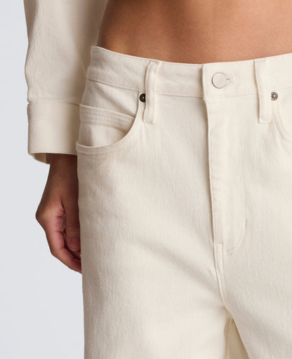 Gradient Fly Front High Rise Wide Leg Comfort Stretch Denim Pant