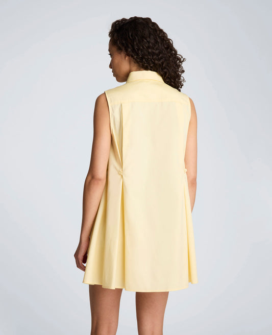 Cotton Poplin Sleeveless Trapeze Mini Dress