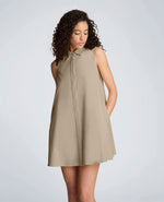 Cotton Poplin Sleeveless Trapeze Mini Dress