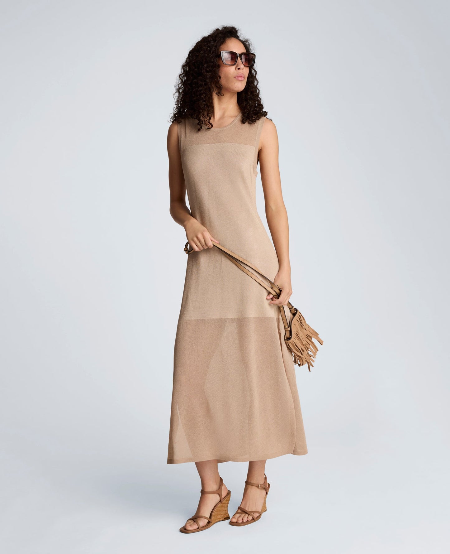 Semi Sheer Dress with Side Slits