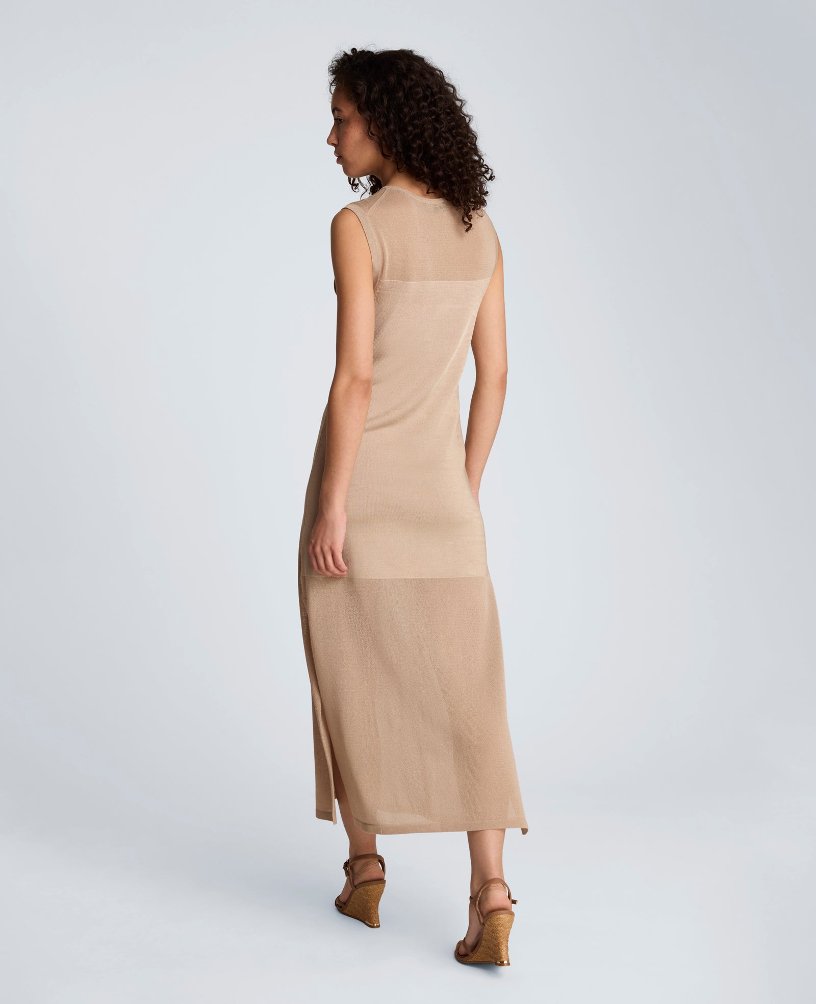 Semi Sheer Dress with Side Slits