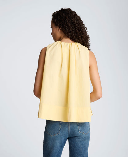 Paperbag Neck Sleeveless Tent Button Front Shirt