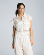 Zip-Up Vest Cardigan with Chest Pocket