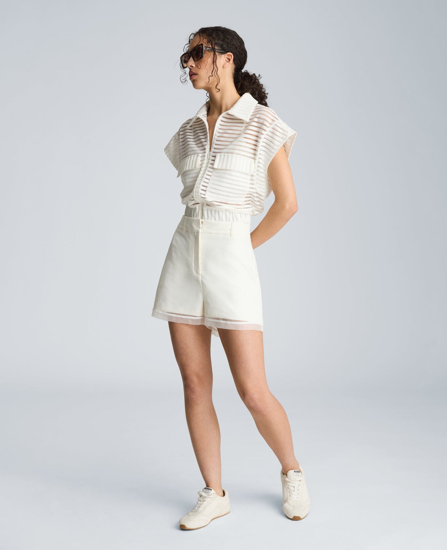 Zip-Up Vest Cardigan with Chest Pocket