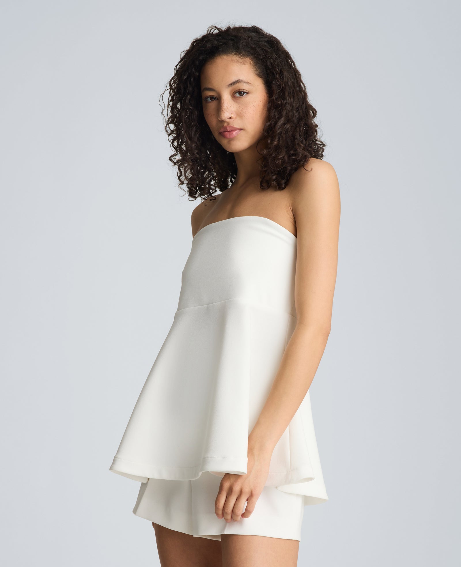 Peplum Strapless Top