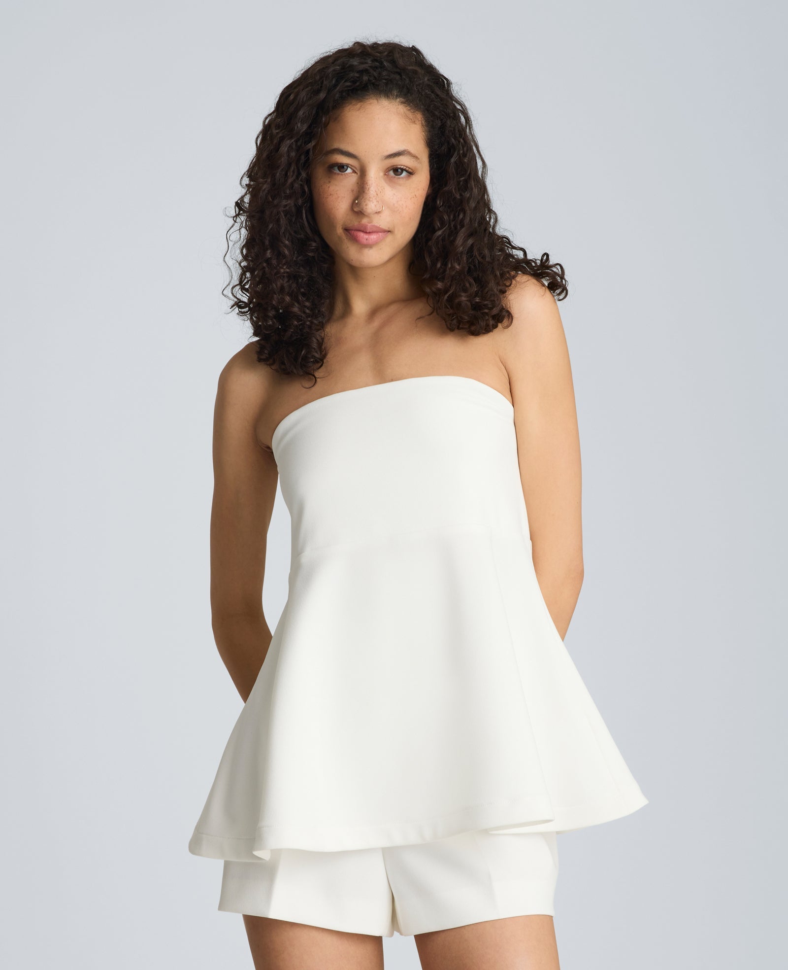Peplum Strapless Top