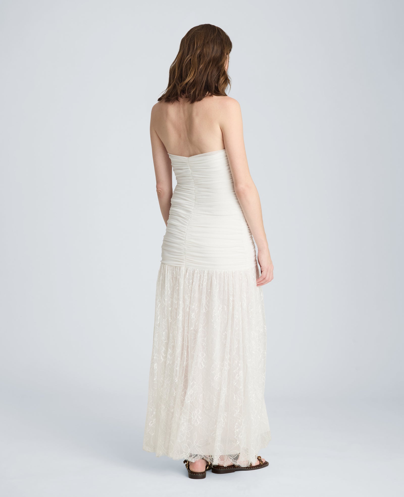 Strapless Mesh Maxi Dress