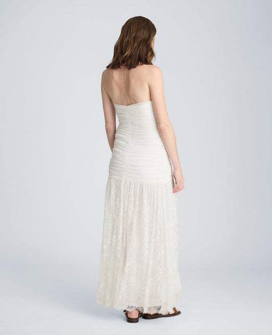 Strapless Mesh Maxi Dress