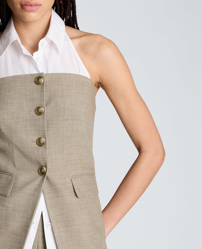Strapless Vest with Removeable Halter