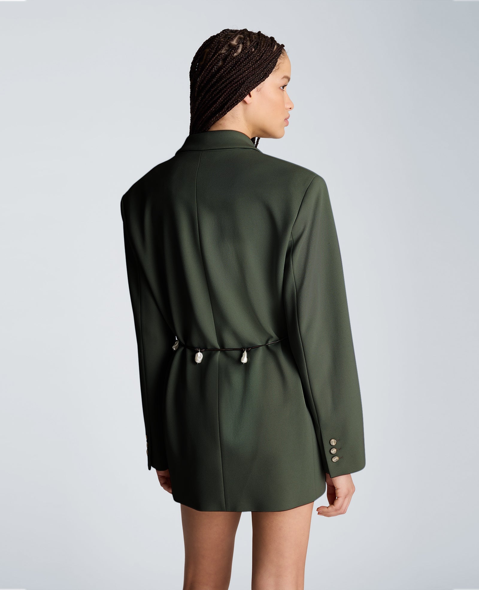 Two Button Boyfriend Jacket with Flap Pockets