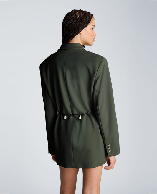 Two Button Boyfriend Jacket with Flap Pockets