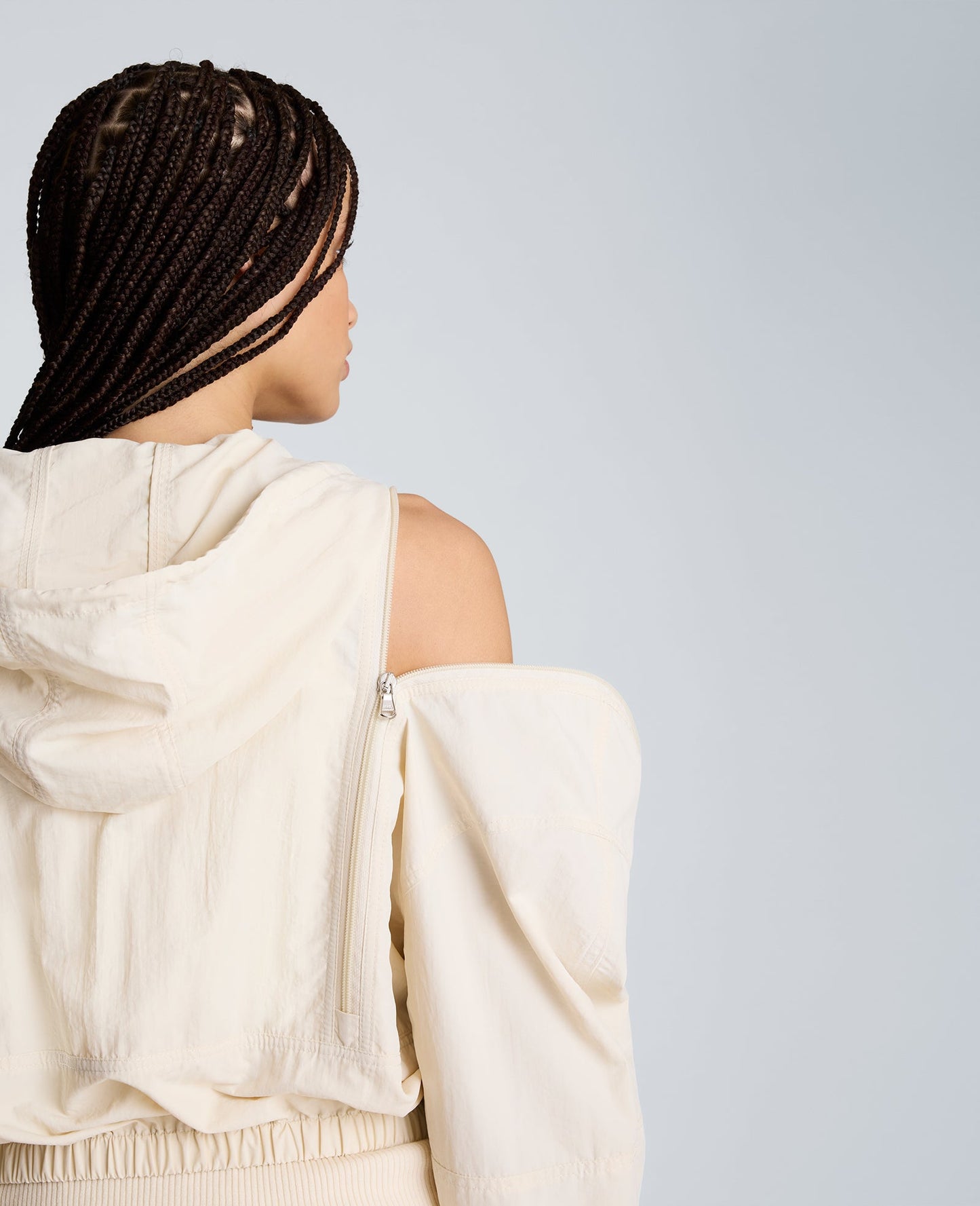 Zip Shoulder Hoodie with Front Zip