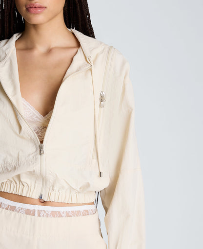 Zip Shoulder Hoodie with Front Zip