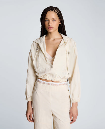 Zip Shoulder Hoodie with Front Zip