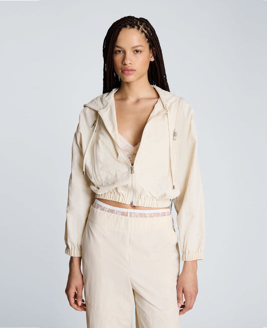 Zip Shoulder Hoodie with Front Zip