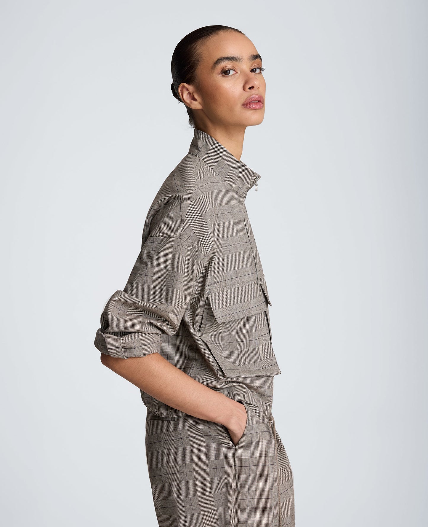 Draw Cord Jacket with Flap Pockets