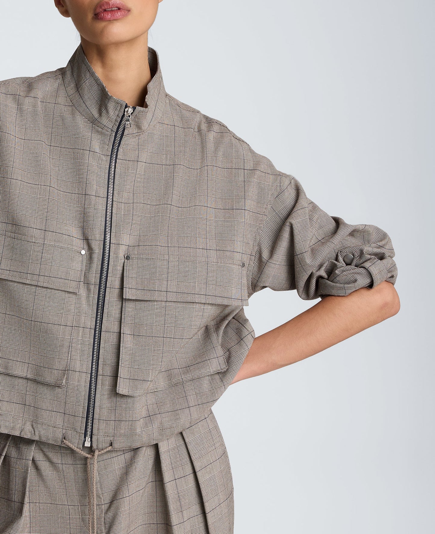 Draw Cord Jacket with Flap Pockets