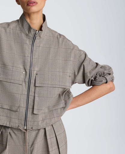Draw Cord Jacket with Flap Pockets