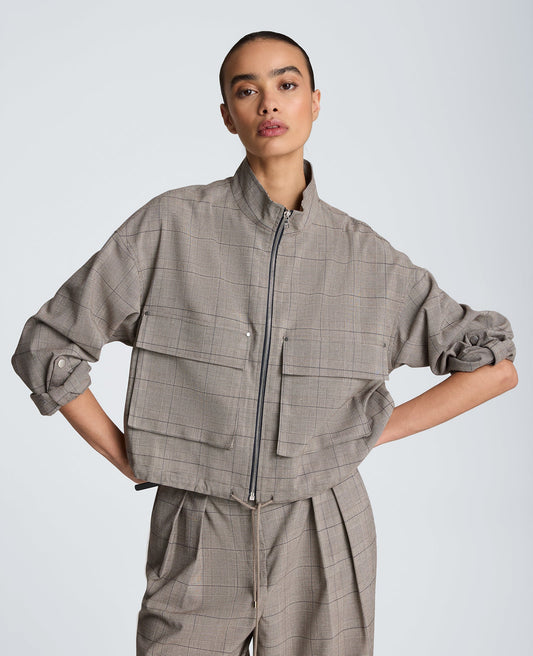 Draw Cord Jacket with Flap Pockets