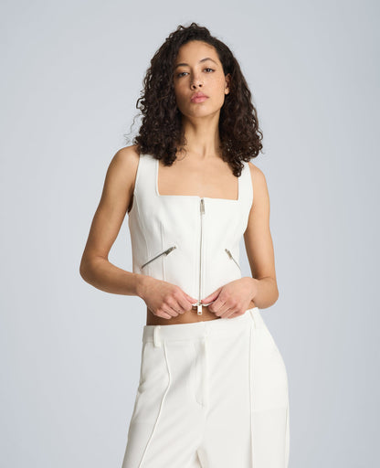 Fitted Zip Front Bodice with Zip Pockets