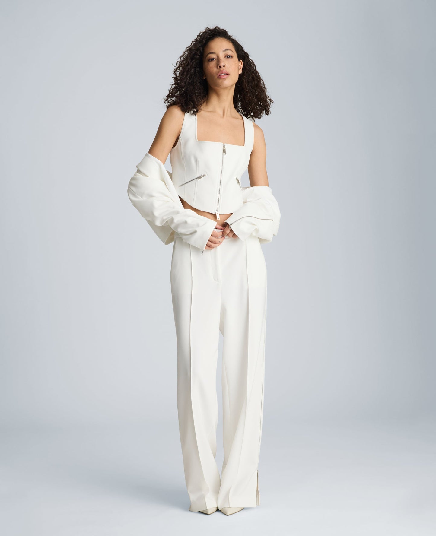 Fitted Zip Front Bodice with Zip Pockets