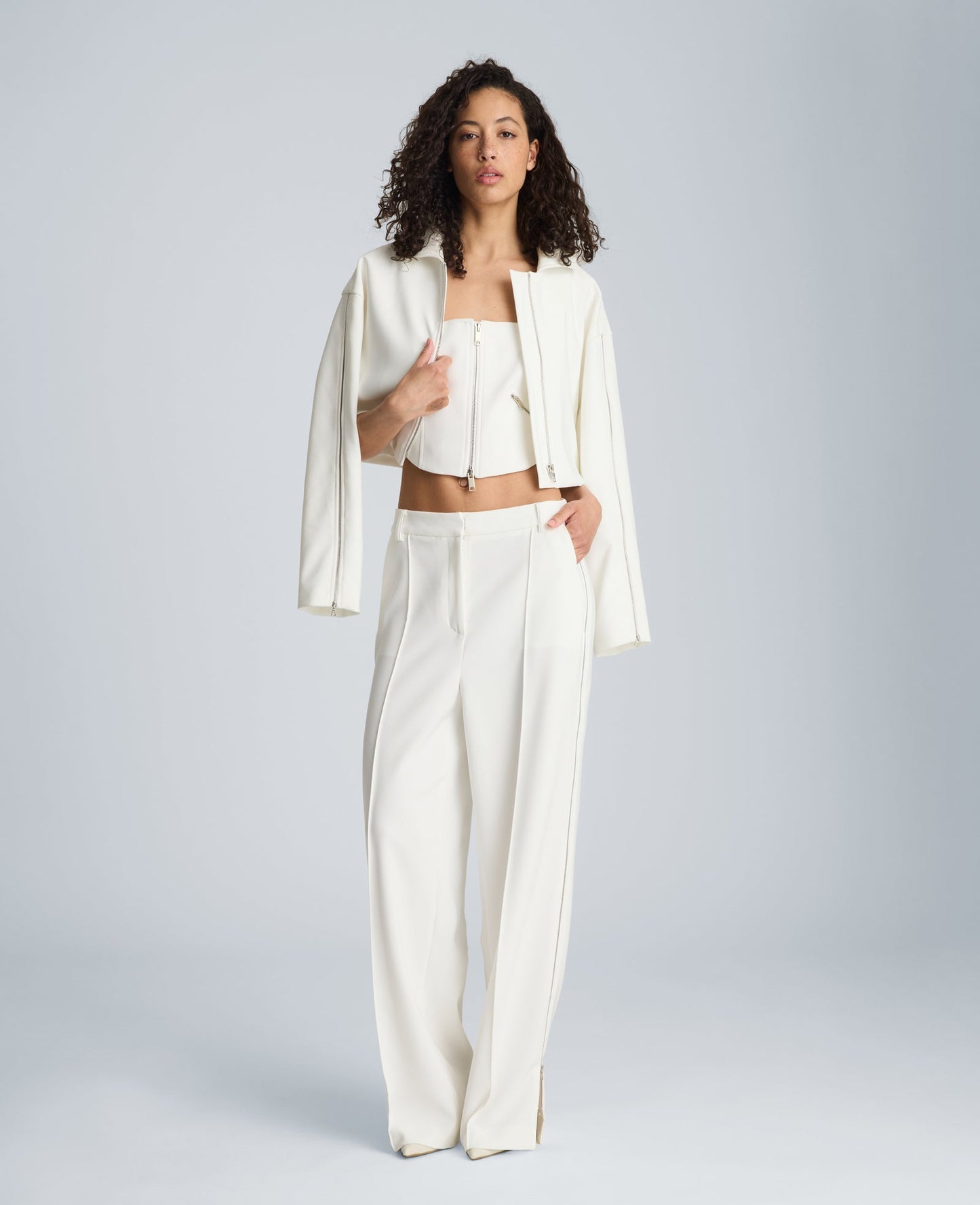 Fitted Zip Front Bodice with Zip Pockets