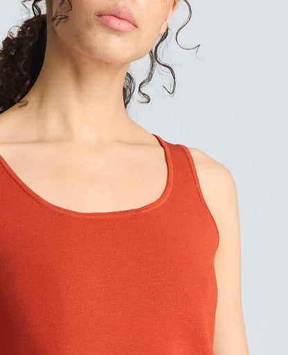 Tank Dress with Draped Woven Skirt