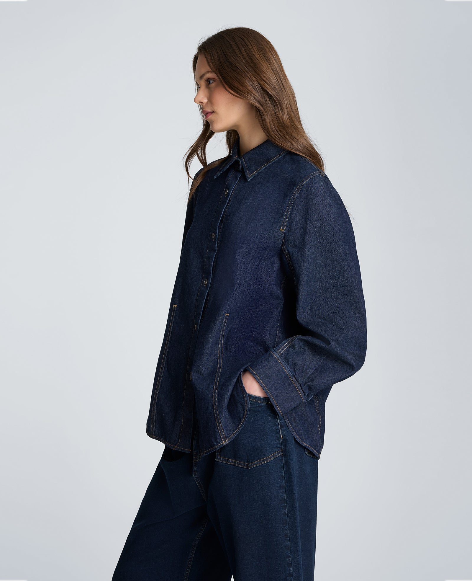 Button Down Shirt with Stitching