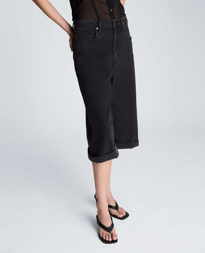 High Rise Fly Front Culotte Short