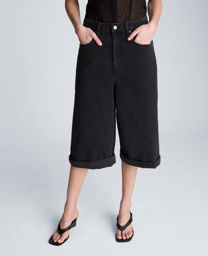 High Rise Fly Front Culotte Short
