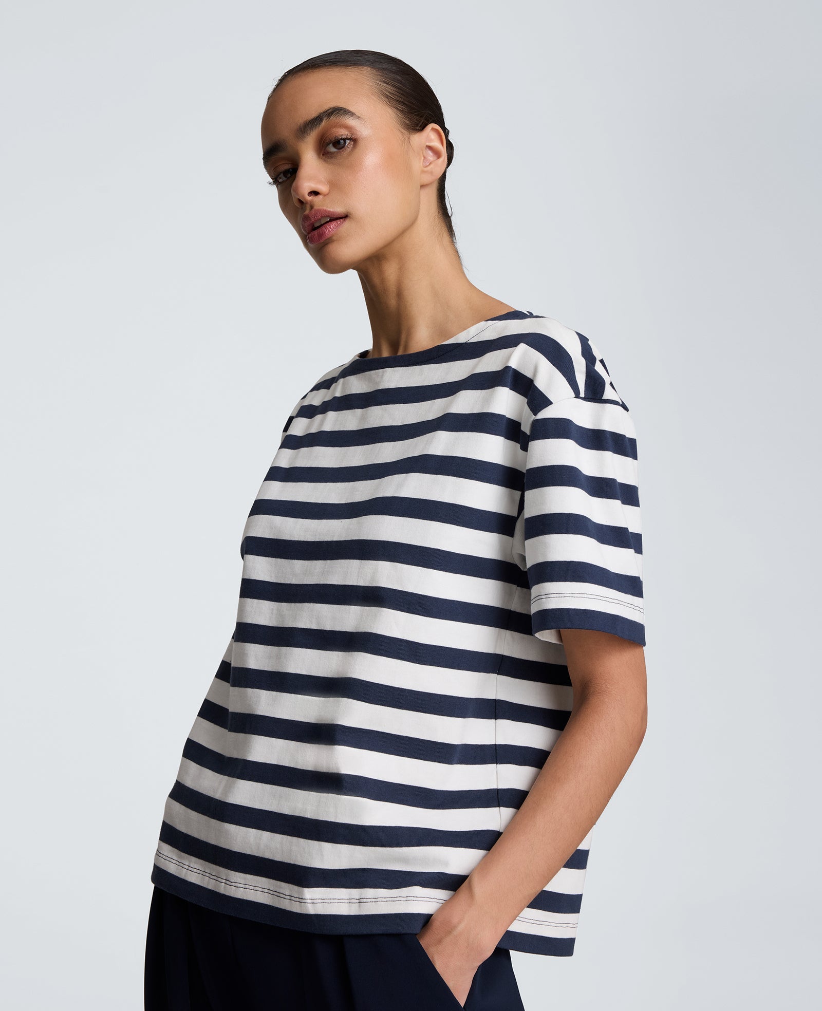 Boat Neck Boyfriend Tee