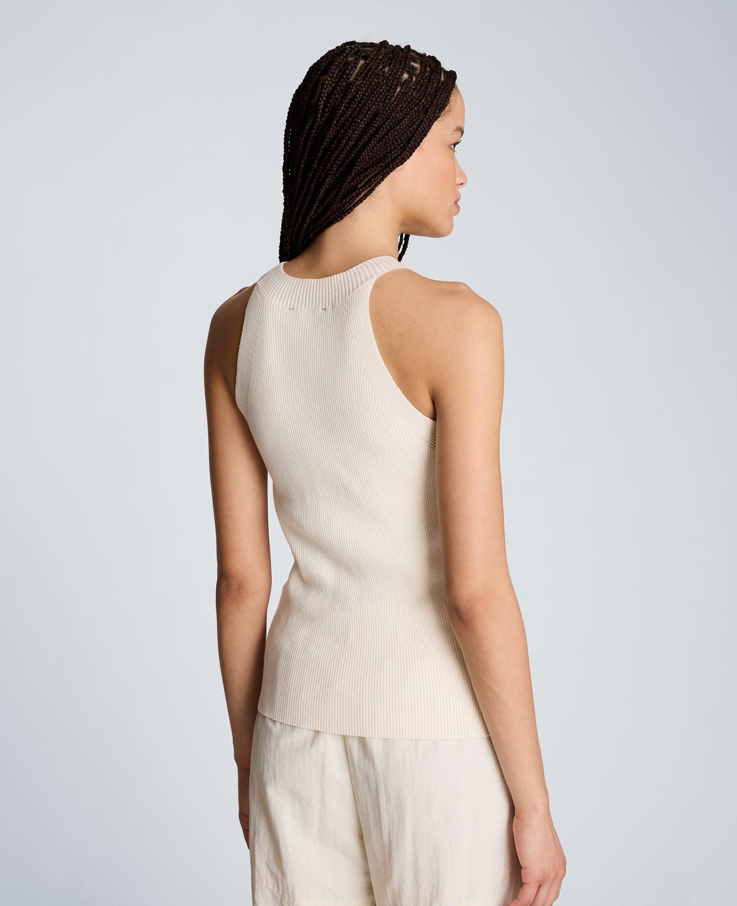 High Crew Neck Cutaway Tank