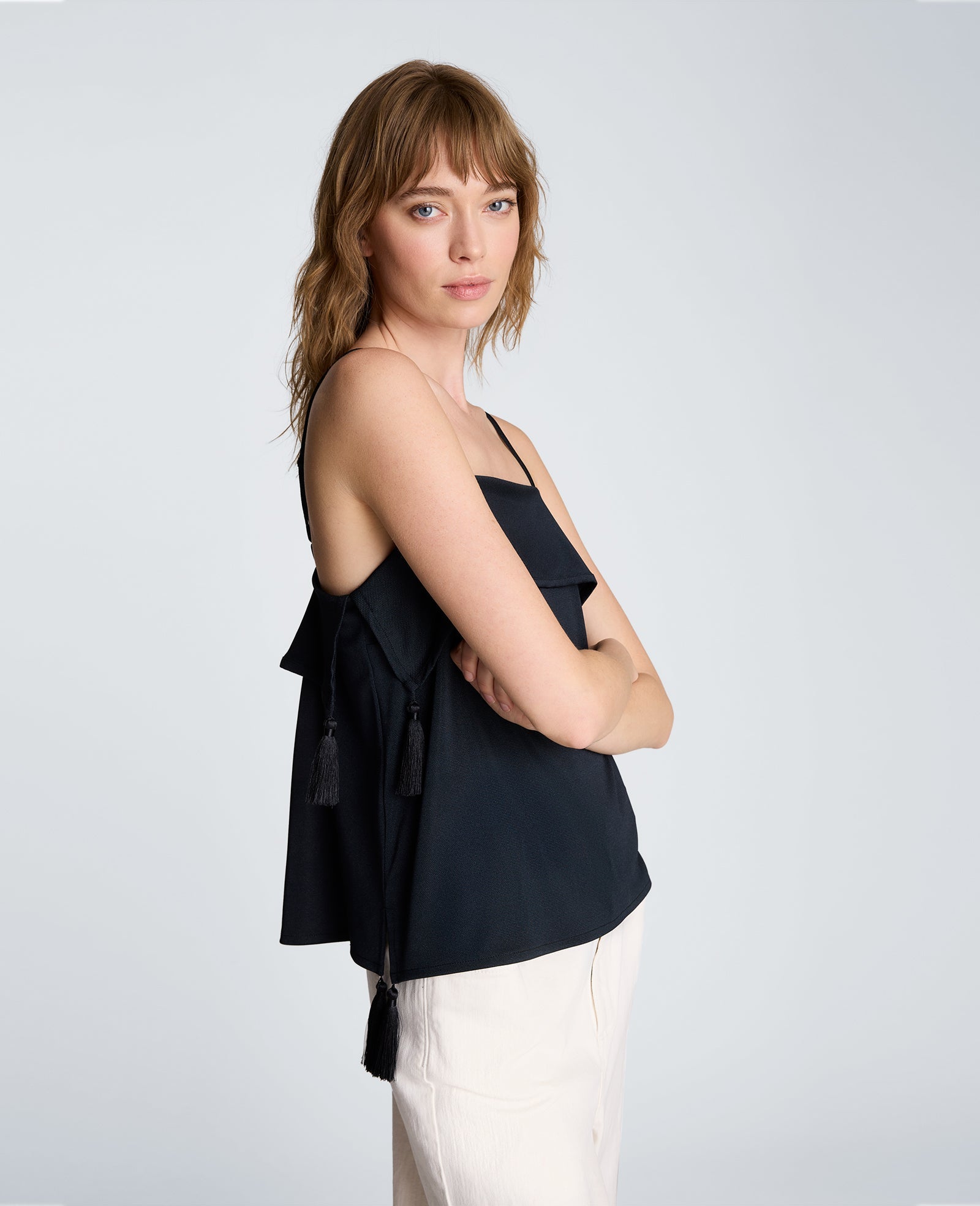 Foldover Cami with Tassels