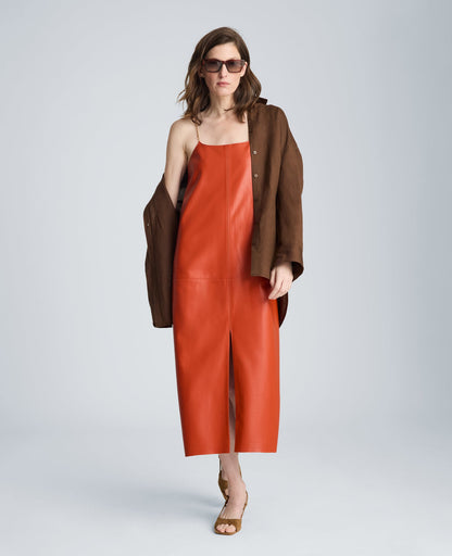 Metal Strap Midi Slip Dress