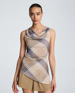 Asymmetrical Cowl Boat Neck Top