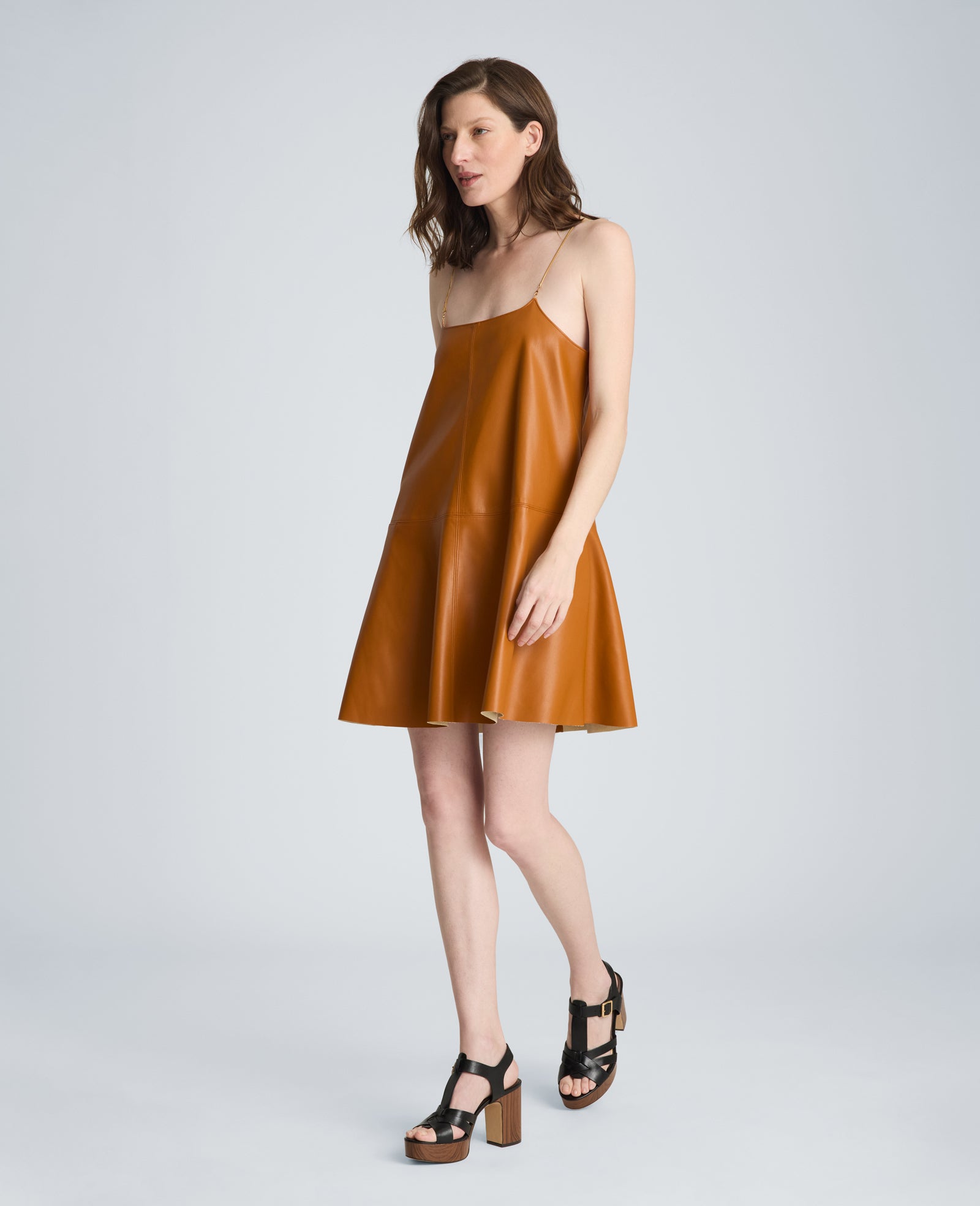 Metal Strap Mini Slip Dress