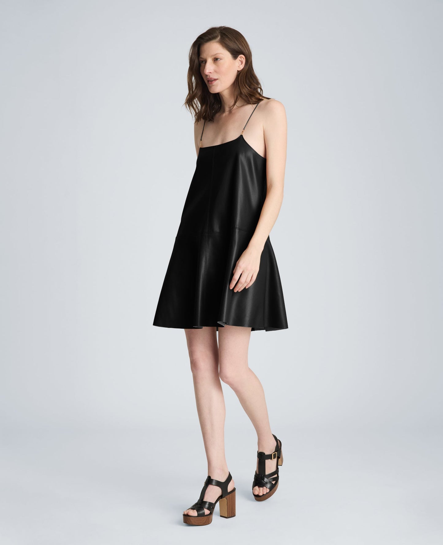 Metal Strap Mini Slip Dress