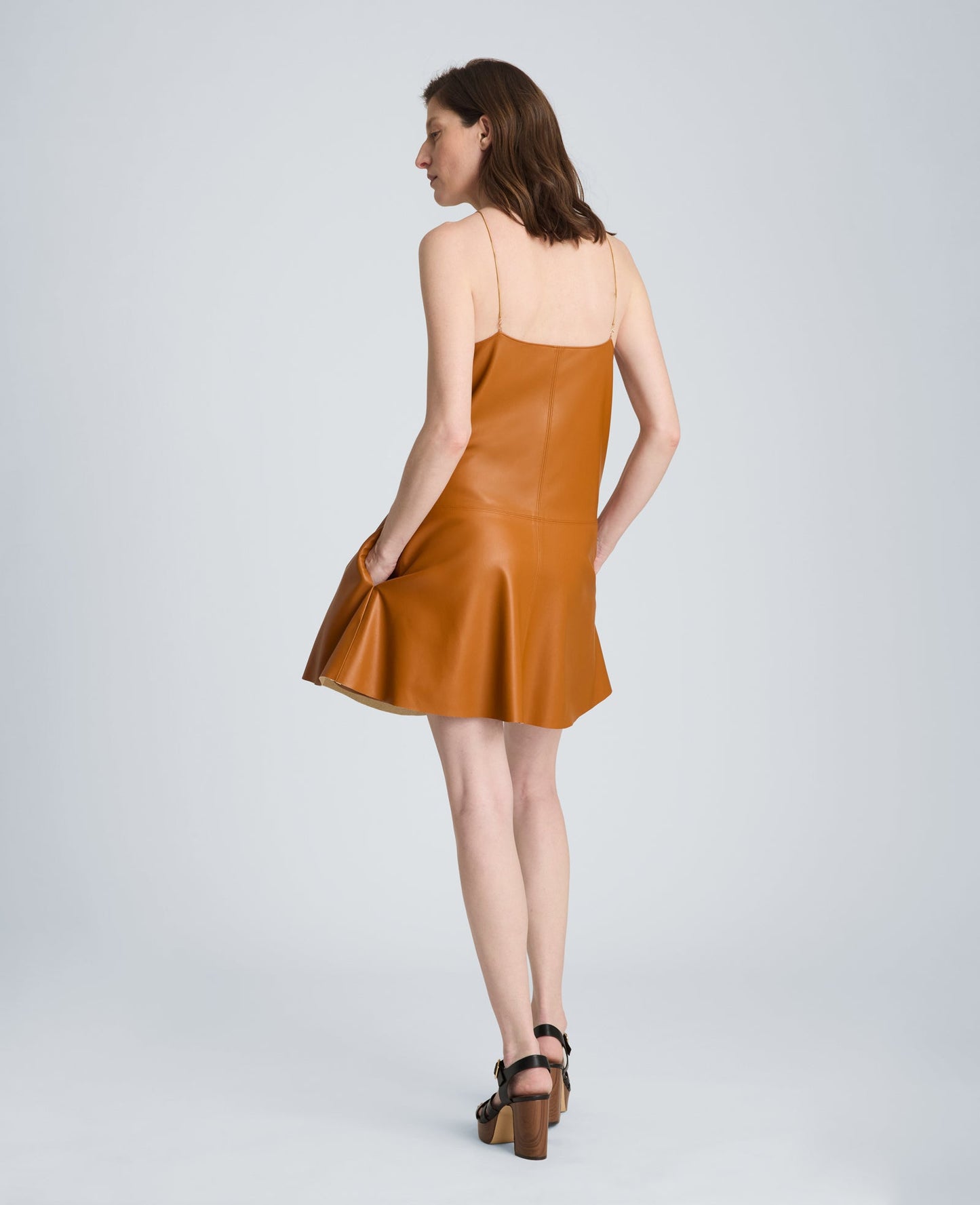 Metal Strap Mini Slip Dress