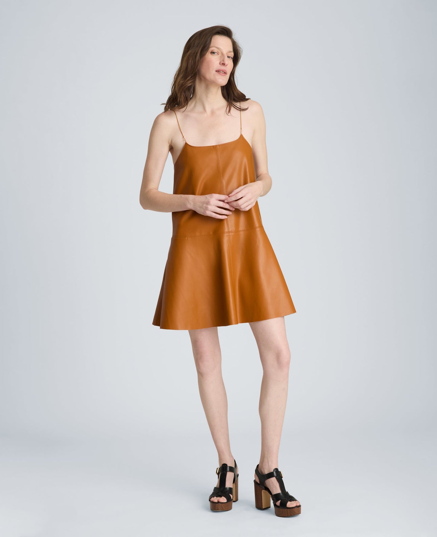 Metal Strap Mini Slip Dress