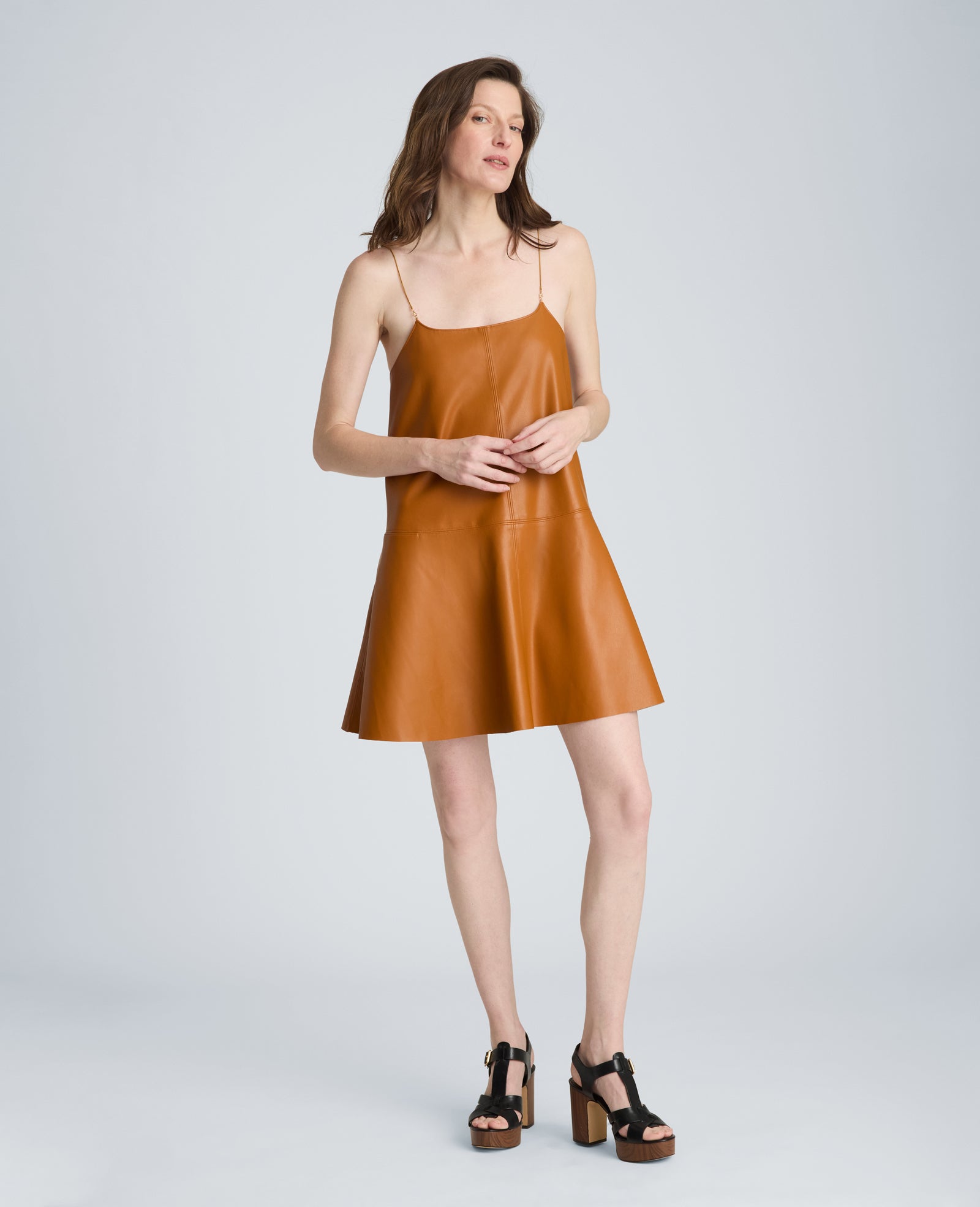 Metal Strap Mini Slip Dress