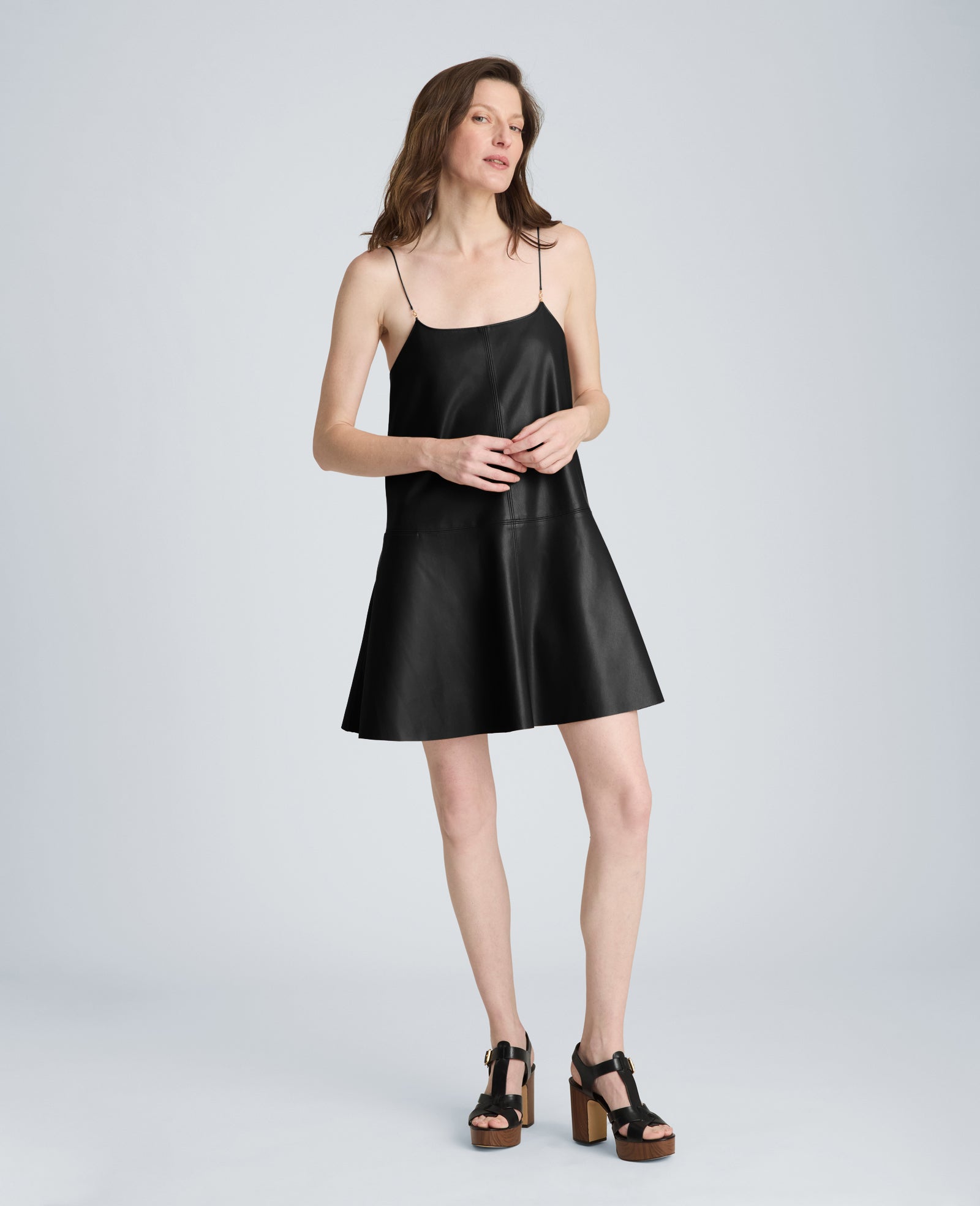 Metal Strap Mini Slip Dress