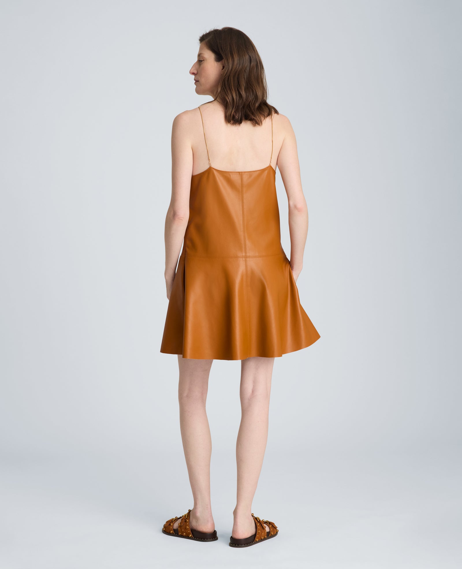 Metal Strap Mini Slip Dress
