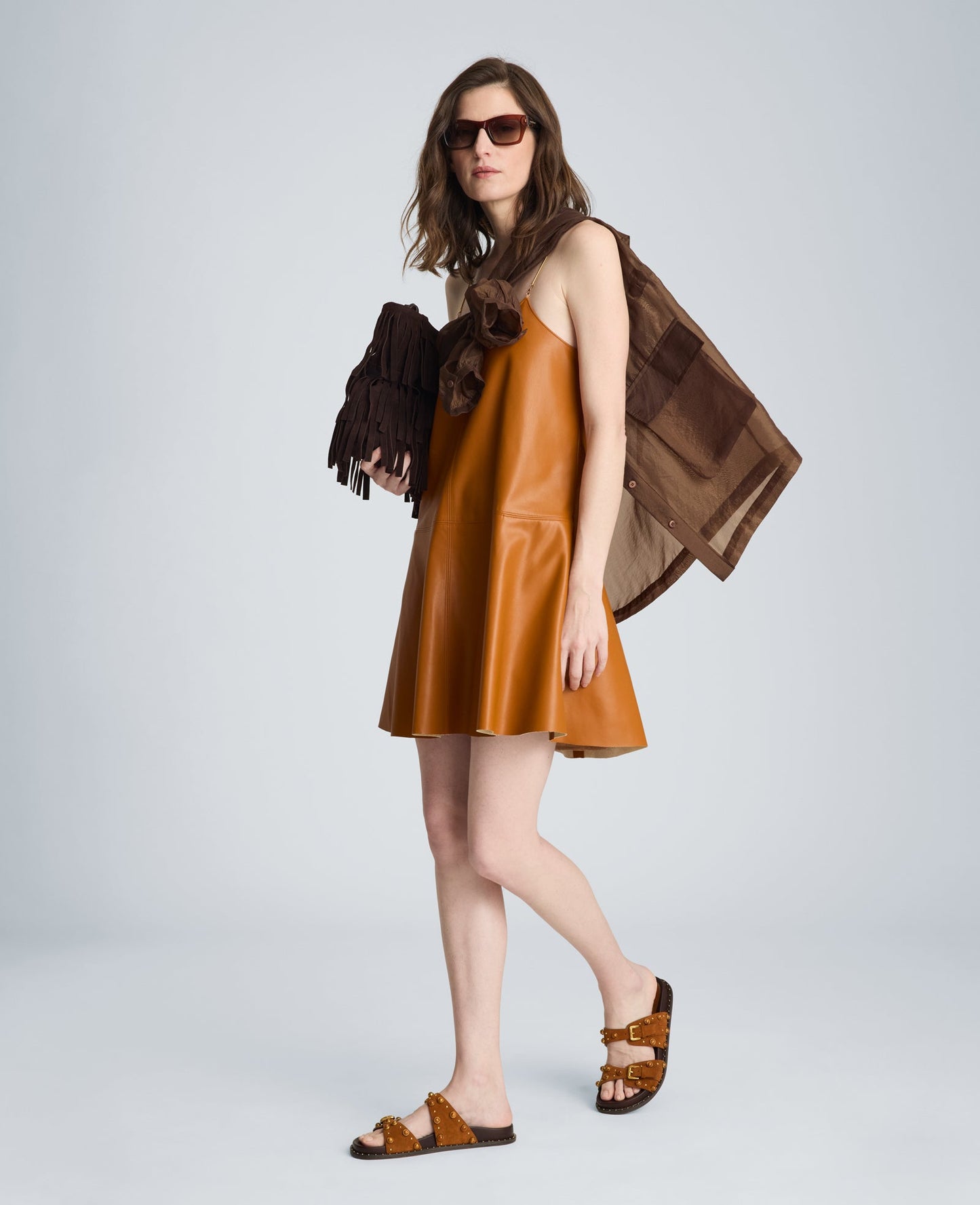 Metal Strap Mini Slip Dress