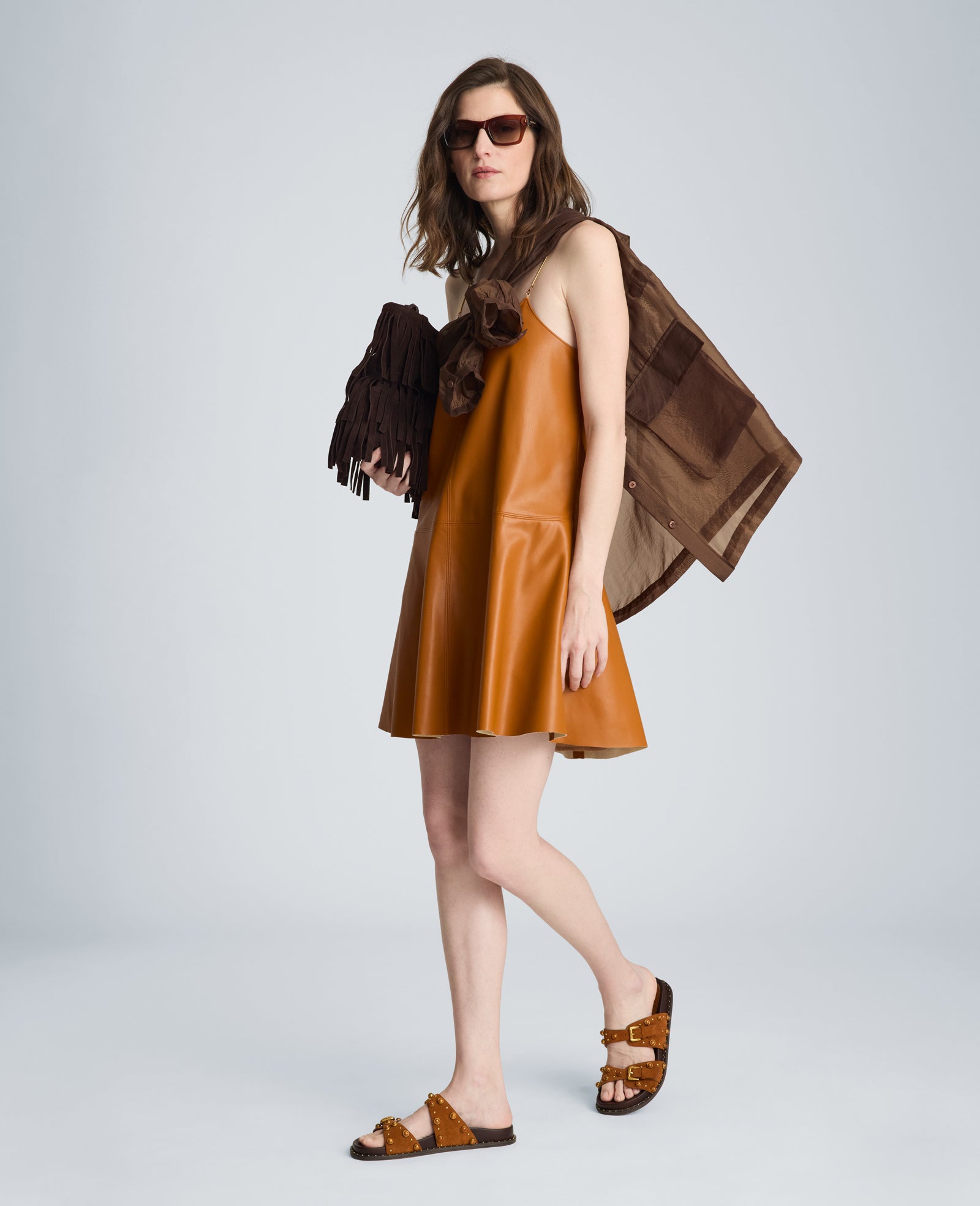 Metal Strap Mini Slip Dress