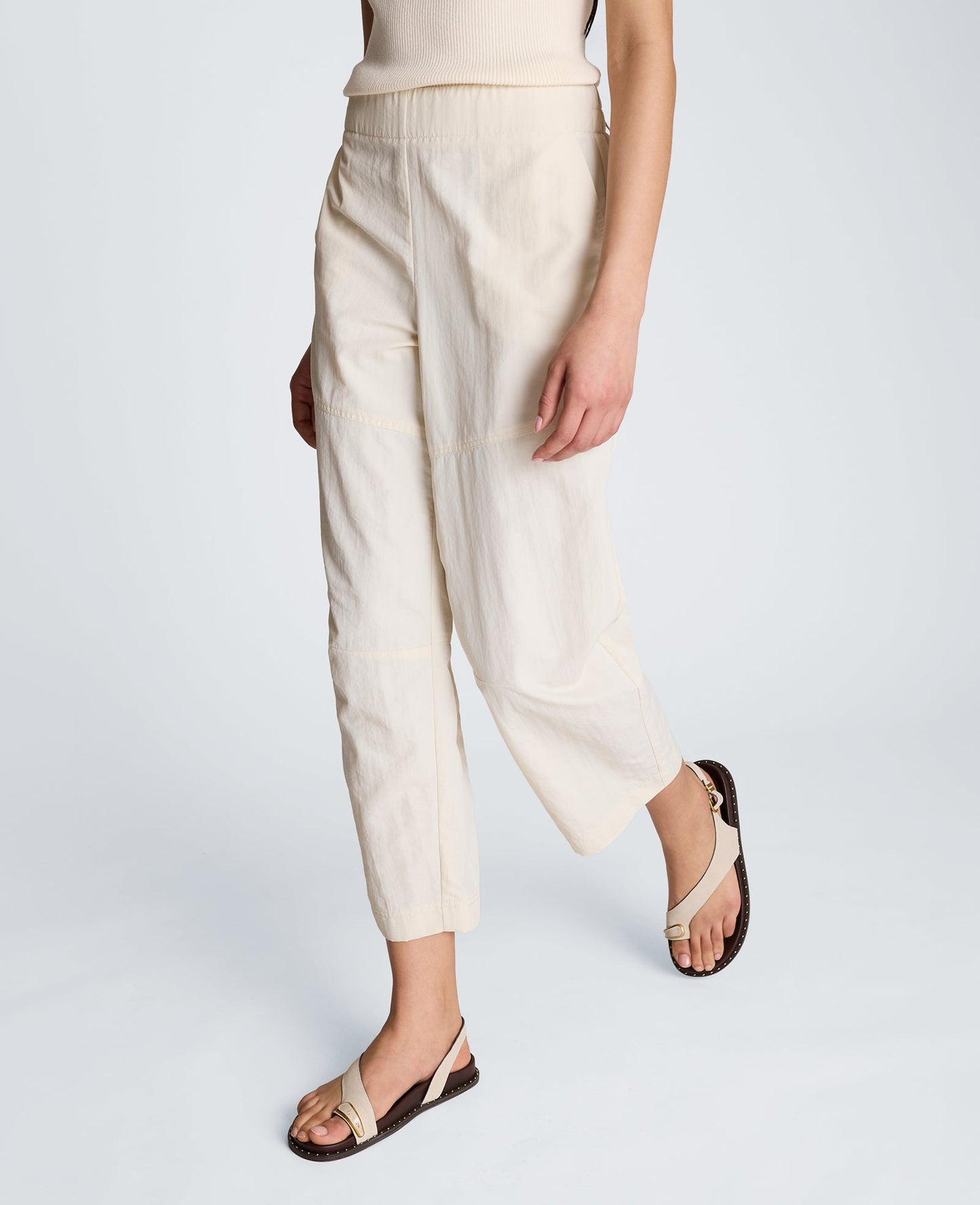 Pull On Barrel Leg Pant with Slash Pockets