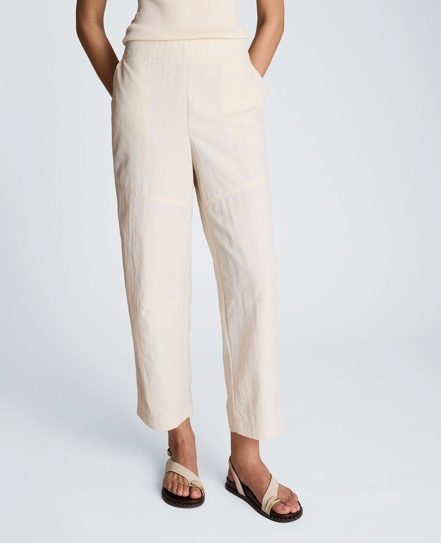 Pull On Barrel Leg Pant with Slash Pockets