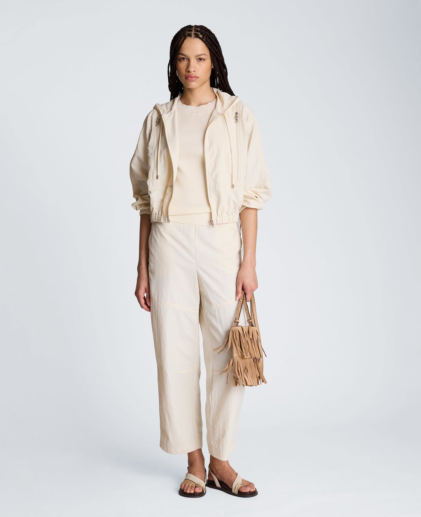 Pull On Barrel Leg Pant with Slash Pockets